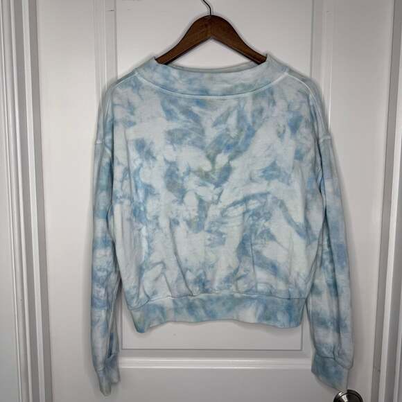 Anthropologie Pilcro Sweatshirt Size M Blue Tie Dye Mock Neck Pullover - Picture 1 of 5